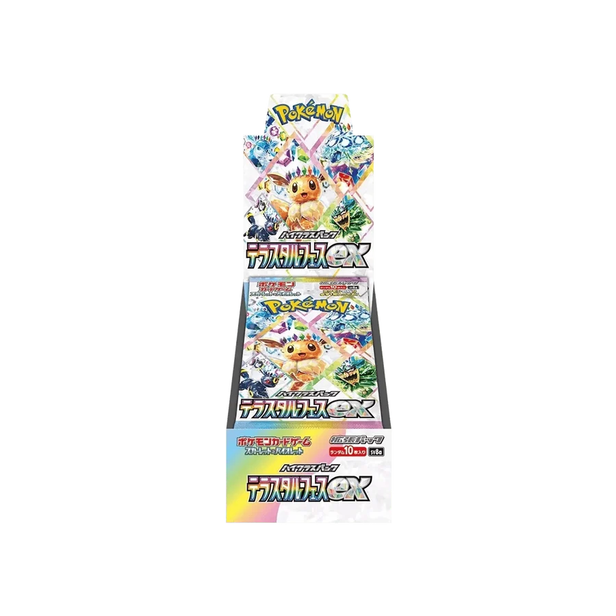 Pokémon TCG Terastal Festival ex Booster-Box mit Booster-Packs und Karten, von The Pokémon Company für das Sammelkartenspiel.