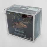 Acryl-Case für One Piece English Booster Box von Most Wanted Cards, transparente Acrylhülle zum Schutz der Spielkartons.