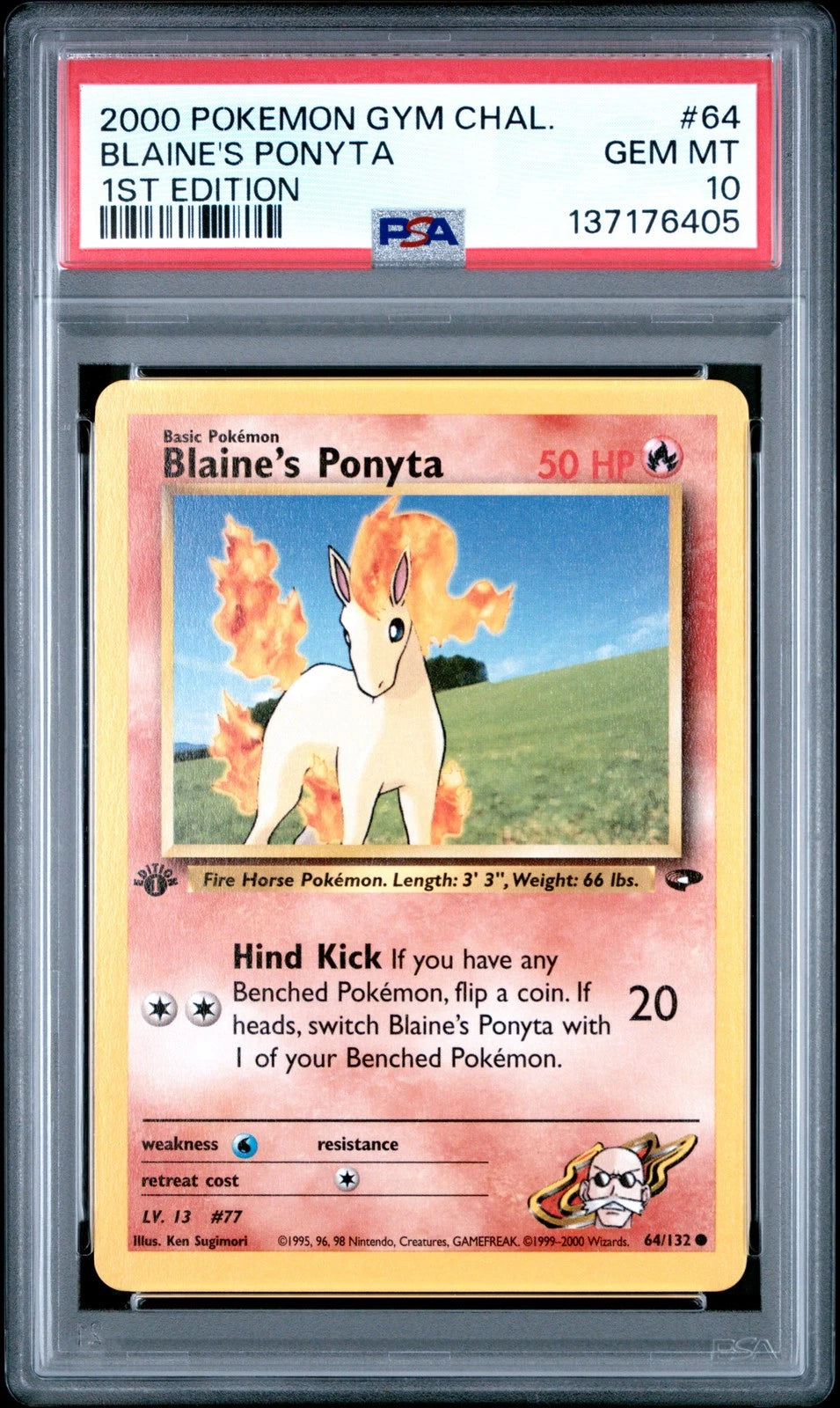 Blaines Ponyta Gym Chal. 2000 (PSA 10)