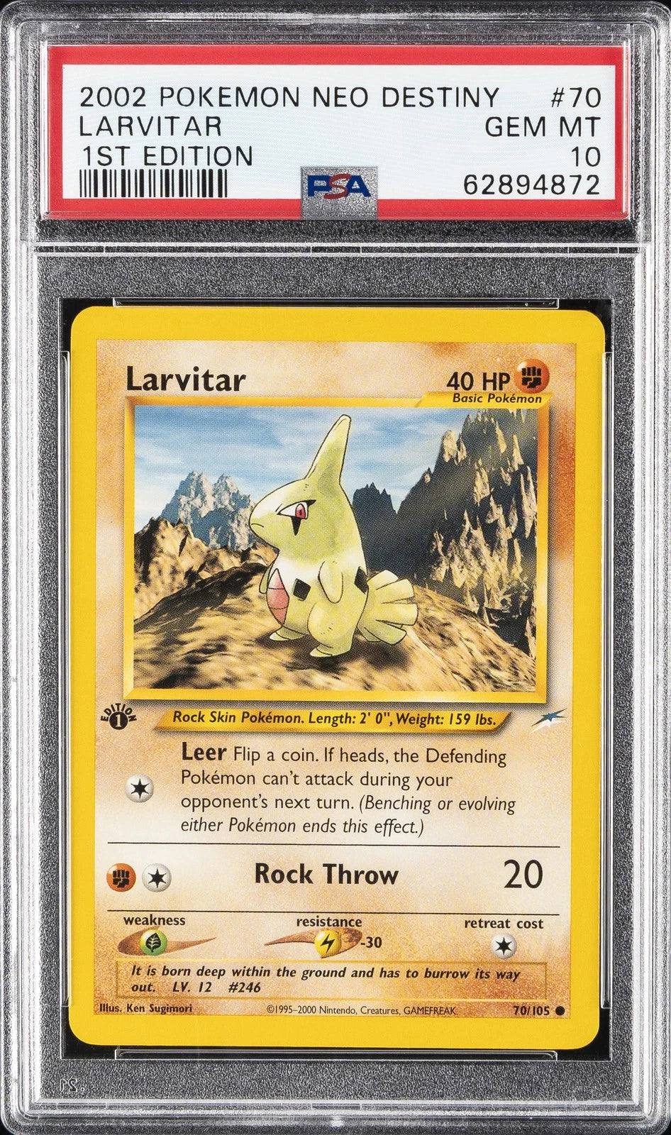 Larvitar Neo Destiny 1ST Edition (PSA 10)